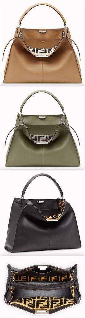 Peekaboo X-Lite Leather Bag - Beige, Green, Black