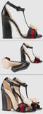 Leather Sandal with Flower Applique | DESIGNER INSPIRED FASHIONS