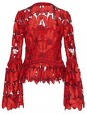 'Vinton' V-Neck Floral Lace Long-Sleeve Top