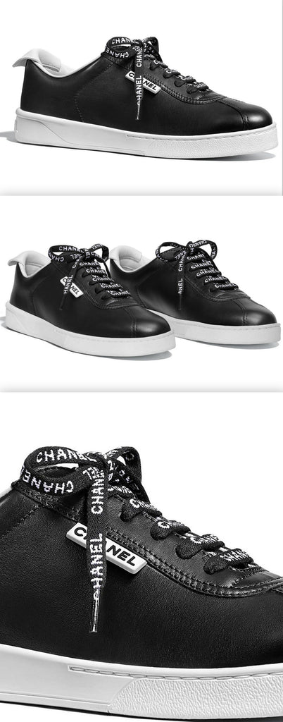 Black Calfskin Leather Sneakers