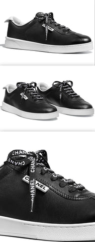 Black Calfskin Leather Sneakers