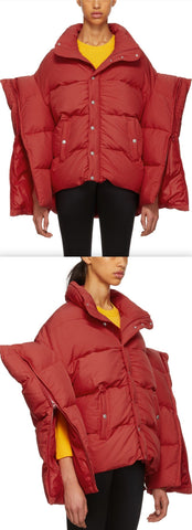 Red Down Oversized Puffer Jacket