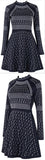 Black Studded A-Line Mini Skater Dress