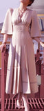 Cape Style Sleeves Dress, Light Pink | DESIGNER INSPIRED FASHIONS