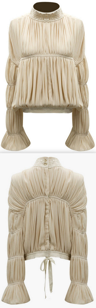 Pleated Paneled Blouse