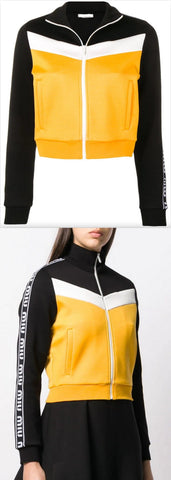 Paneled Track Jacket, Yellow
