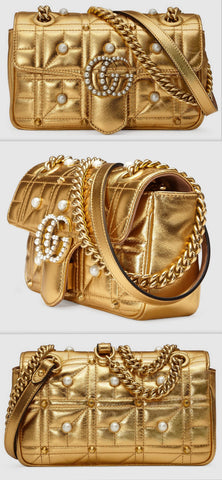 GG Marmont Matelass̩ Mini Bag, Gold