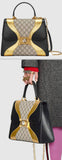 GG Supreme and Leather Top Handle Bag