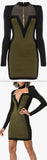 V-Neck Stretch Mini Dress