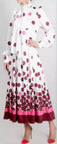 Floral-Print Tie-Neck Dress