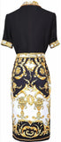 Baroque Trim Blouse and Skirt Set