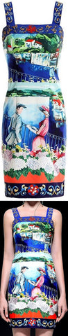 Bead-Embellished Printed Dress | DESIGNER INSPIRED FASHIONS