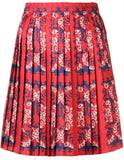 Logo-Print Pleated Skirt