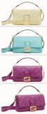 Baguette Large Leather Bag - Pale Yellow, Pale Blue, Purple | DESIGNER INSPIRED FASHIONS