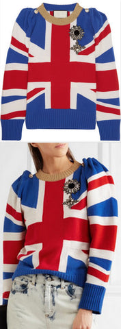 Union Jack Embellished Sweater
