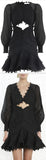 Corsage Bauble Mini Dress, Black