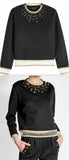 Embellished Cotton Blend Sweatshirt