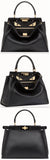 Peekaboo Regular Black Leather Bag | DESIGNER INSPIRED FASHIONS
