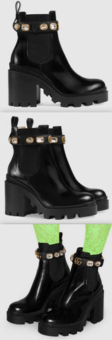 Leather Ankle Boots with Belt