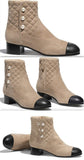 Suede and Leather Short Boots