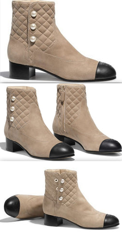 Suede and Leather Short Boots