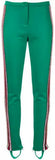Crystal Embellished Stirrup Leggings, Green