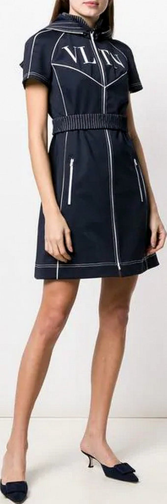 'VLTN' Hooded Track Dress