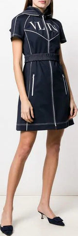 'VLTN' Hooded Track Dress