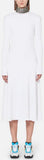 Ribbed Jersey Crystal Dress, White