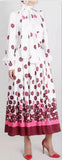 Floral-Print Tie-Neck Dress