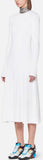 Ribbed Jersey Crystal Dress, White