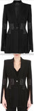 Eyelet Embellished Lace-up Grain de Poudre Blazer