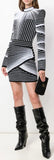 Geometric Long Sleeve Mini Dress