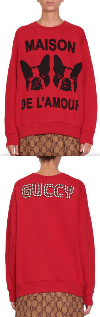 Oversize Sweatshirt with Bosco and Orso, Red