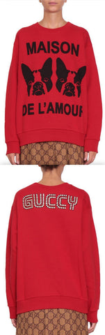 Oversize Sweatshirt with Bosco and Orso, Red