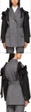 Grey & Black Bows Belted Blazer
