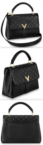 Very One handle Leather Handbag, Black