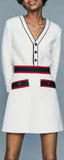 Web-Trim Mini Dress