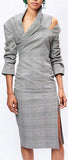 Checked Cut-Out Dress