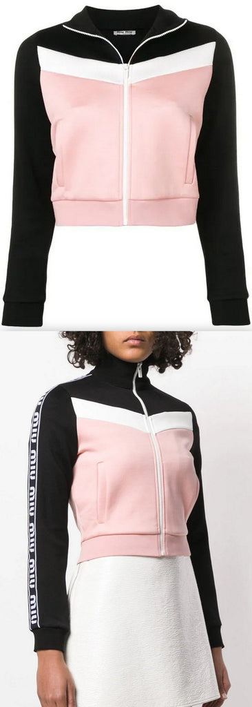 Paneled Track Jacket, Pink