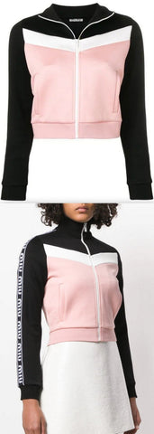 Paneled Track Jacket, Pink