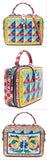 Printed Textured-Leather Shoulder Bag