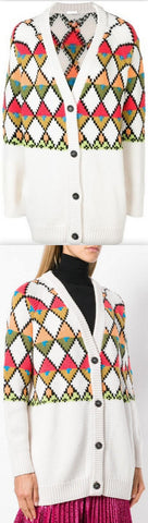 Geometric Intarsia Cardigan