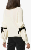 Pearl Ribbon Sleeve Rollneck Jumper