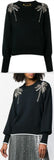 Crystal Embellished Sweater, Black