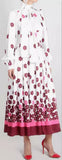 Floral-Print Tie-Neck Dress
