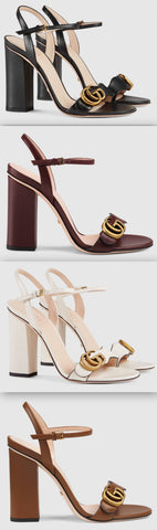 Leather Double G Sandals - Black, Burgundy, White, Brown