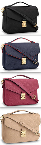 Pochette Metis Monogram Bag - Black, Blue with Red, Dark Rose, Papyrus