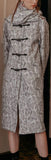 Print Wool-Blend Toggle-Button Coat with Scarf