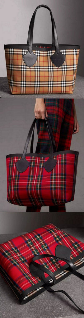 The Medium Giant Reversible Tote in Vintage Check